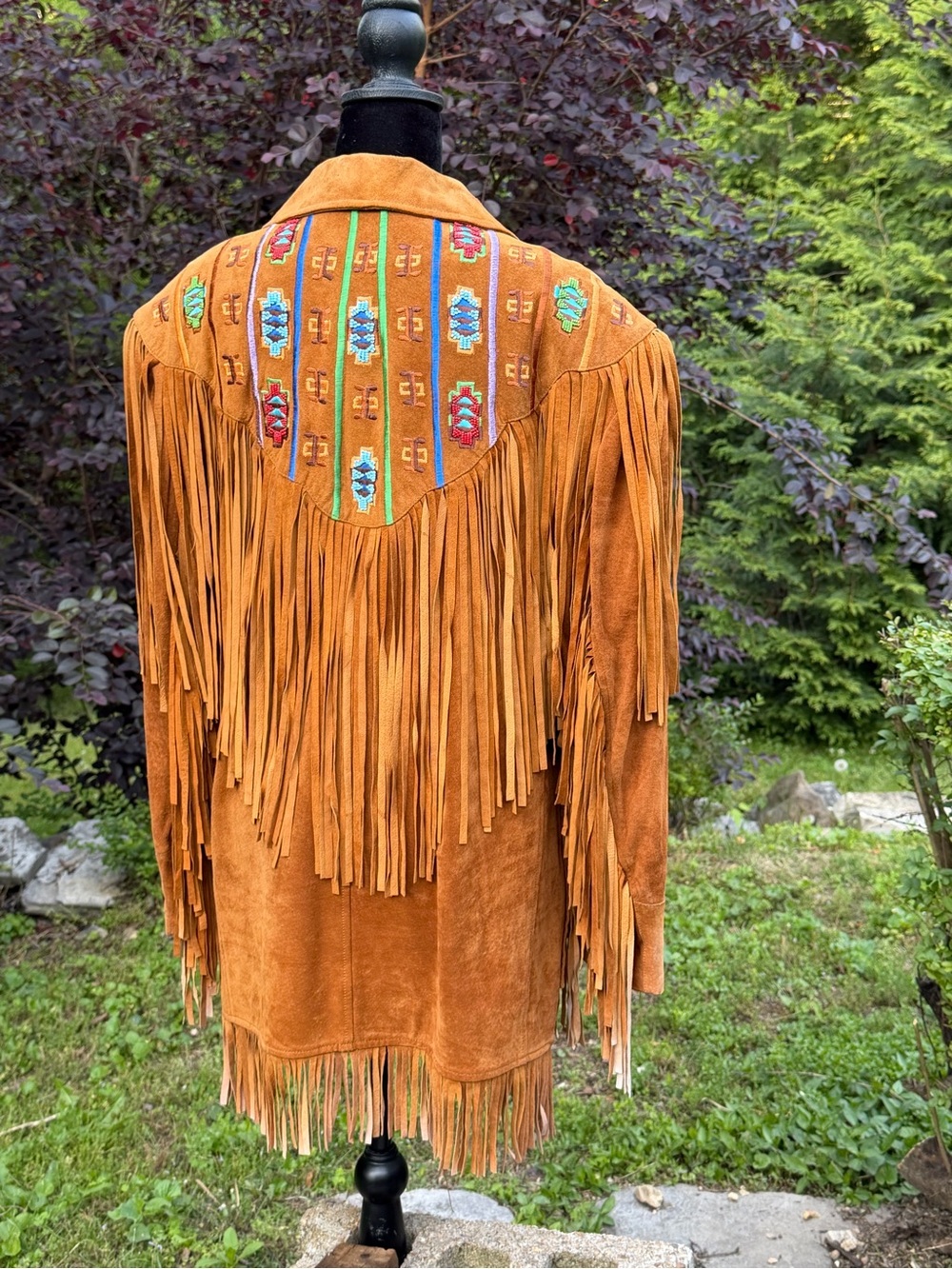 NWOT Fringed Suede Western Leather Jacket in Russet - Picture 2 of 5